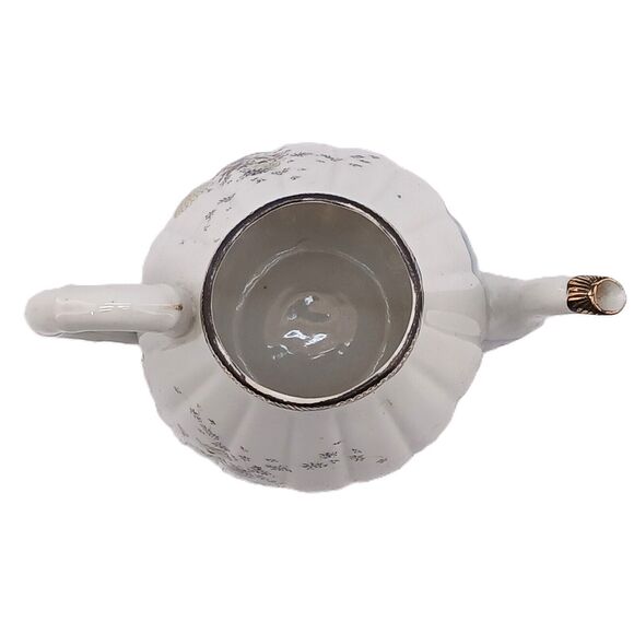 Vintage Japanese Lake Floral Birds Porcelain Lidded Teapot Tea Hand Painted - Picture 4 of 13